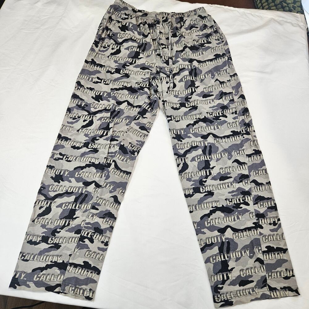VTG 2007 Call of Duty Camo Pajama Pants Mens M 32-34 Video Game Promo AOP Lounge